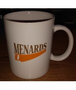Vintage MENARDS Coffee Mug Off White Orange Saw - 12 Oz - $2.50