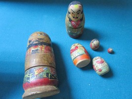 Antique Chinese Nesting Dolls 6 Pcs Largest Is 5 1/2&quot; - £59.67 GBP