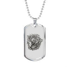 Musician Necklace Skull Deadly Jams Necklace Stainless Steel or 18k Gold Dog Ta - £37.92 GBP+