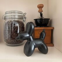 Ceramic Balloon Dog Sculpture Black Modern Decorative Figurine - $16.98