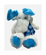 Chosun Soft Classics White Moose Blue Antlers &amp; Scarf 10&quot; Plush Stuffed ... - £18.36 GBP