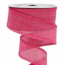 Hot Pink Ribbon Wired 1.5 Inch Pink Wired Ribbon Pink Burlap Ribbon Wire... - £15.12 GBP