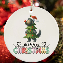 Funny Irish Wolfhound Dog Tree Art Merry Christmas Ornament Gift Decor Hanging - £12.50 GBP