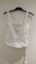 Womens Tops - Monsoon Size 10 Linen White Top - £14.15 GBP