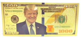 Donald Trump $1000 Bill Bank Note 24kt Gold Foil Commemorative Brand New - £7.79 GBP