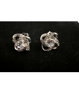 Silver Tone CZ Swirl Earrings for Pierced Ears - £12.01 GBP