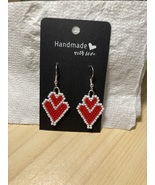 Hand Crafted Double Heart Drop Earrings - Hand Threaded - Free Shipping - $18.87