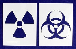 Radiation/Bio Hazard -2 Piece Stencil Set 14 Mil 8" X 10" Painting /Crafts/ Temp - £20.57 GBP