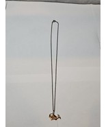 Vintage Dark Gray Necklace/Chain, Whale Pendant, Rope Clasp, 18&#39; - £7.43 GBP