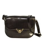 COCCINELLE Black Shinny Leather Shoulder Crossbody Bag – Gold Hardware –... - €281,60 EUR