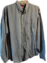 Wrangler Cool River Cotton Mens Shirt XL Blue Plaid Long Sleeve Button Down - £11.71 GBP