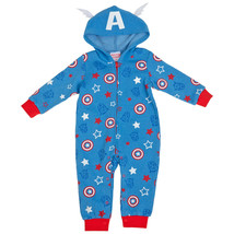 Marvel Captain America Shields and Stars Hooded Romper Blue - £20.83 GBP