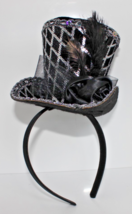 Black Mini Top Hat Headband Fascinator Feather Top Hat for Halloween Car... - €9,48 EUR