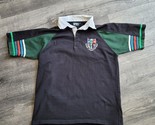 Italian Rugby Federation FIR Rugby World Pullover Black Green Polo Shirt... - $24.74