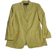 Louis Feraud Womens Blazer Size 12 Tan Linen Blend Blazer - £63.42 GBP