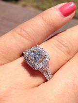 Princess Cut 2.40Ct Simulated Diamond Engagement Ring 14K White Gold Size 6.5 - £208.75 GBP