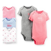 Girl Carter&#39;s 5pack Multipack Bodysuit pink gray blue dot stripe 24 M Mo... - $266.20 MXN