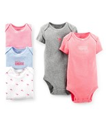 Girl Carter&#39;s 5pack Multipack Bodysuit pink gray blue dot stripe 24 M Mo... - $266.20 MXN