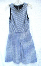 J Crew Linen Size 4 Blue Stripe Sleeveless Shirt Dress Sundress Keyhole ... - £28.38 GBP