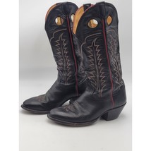 Tony Lama Black Mens Leather Western Boots Size 9.5 D Style 6361 Vintage - $121.99