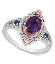 Enchanted Disney Collection Amethyst, Diamond Ariel Engagement Ring Silver Ring - £95.41 GBP