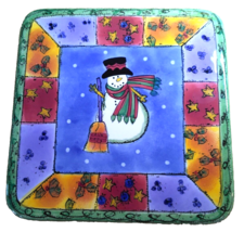 Sango The Sweet Shoppe Christmas Ceramic Snowman 8&quot;  Square Trivet Sve Z... - $16.73