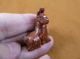 Y-LLA-SI-18) baby red LLAMA carving SOAPSTONE stone PERU FIGURINE I love... - $162.15 MXN