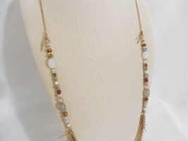 Department Store 31&quot; Gold Tone Beaded Layered Chain Necklace R911 $30 - £12.86 GBP