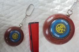 INTER CALCIO soccer team KEYCHAIN in sterling silver 925 and wood - £22.38 GBP