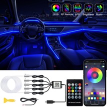 Jushope Interior Car LED Strip Lights with Wireless APP and Remote Control, RGB - £38.19 GBP