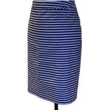 Halogen Womens Blue White Striped Straight Pencil Skirt Size 14 Lined Classy - $16.66