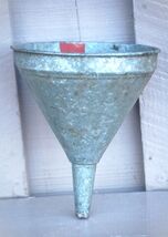 Galvanized Metal Funnel Rat Rod Gas Oil Truck Farm Equipment Farmhouse - $29.69