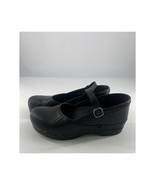 Dansko Marah Mary Jane Shoe Womens Size 10.5 (41) Black Leather Plain Clogs - $66.33 CAD