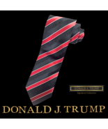 Donald J. Trump Signature Collection Necktie Tie Black &amp; Red Striped Sil... - €73,56 EUR