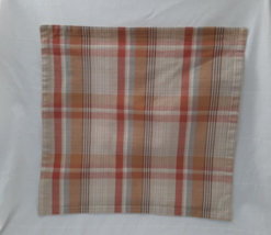 Pottery Barn Throw Pillow Cover ~ Pumpkin Plaid ~ 20&quot; x 20&quot; Very Nice Co... - $44.50
