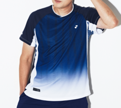 YONEX 24F/W Men&#39;s Badminton T-Shirts Sports Short Sleeve Tee Blue NWT 242TS001M - £45.24 GBP