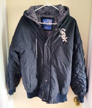 Vintage Chicago White Sox Black Hooded Starter Jacket Coat Size S - $123.75