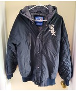 Vintage Chicago White Sox Black Hooded Starter Jacket Coat Size S - £97.31 GBP
