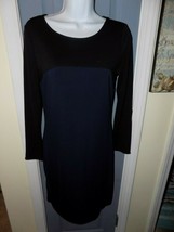 Banana Republic Stretch Shift Navy Blue/Black Color Block Dress Size 4 Women&#39;s - £26.61 GBP
