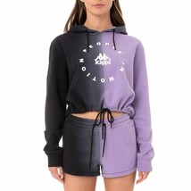 Kappa Authentic Kepulauan Black Violet People In Motion Cropped Hoodie S - NWT  - £29.91 GBP