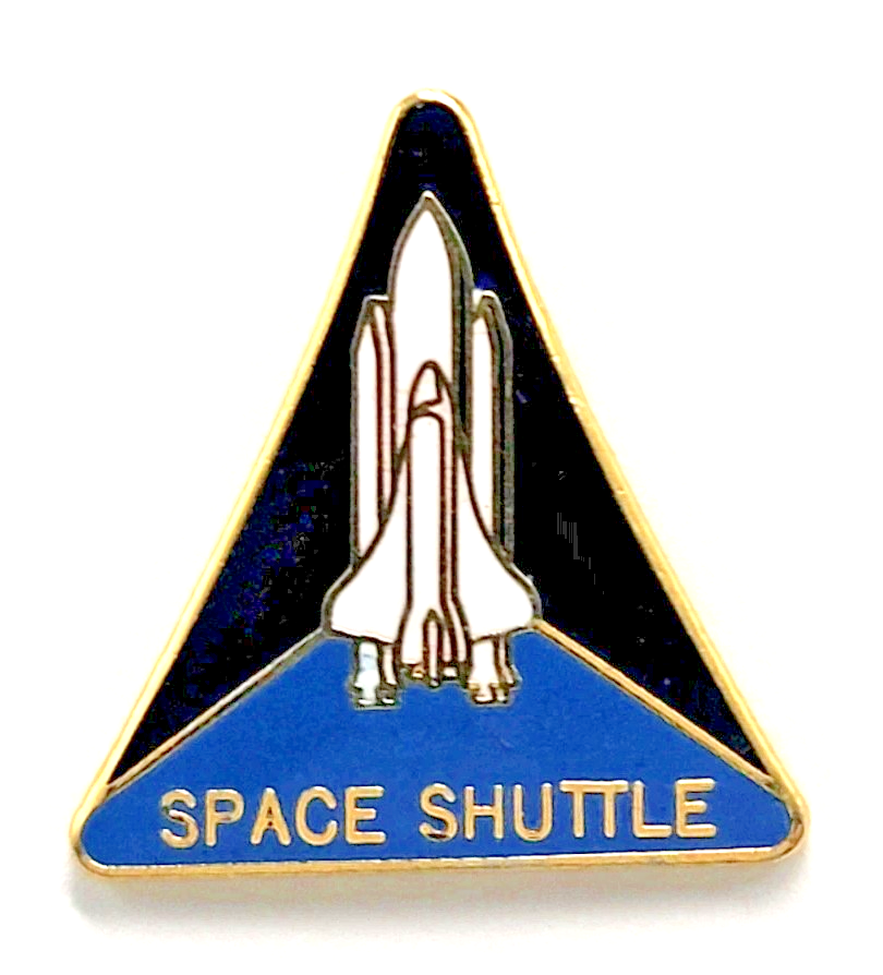 VTG NASA Space Shuttle Triangle Astronaut Emblem Enamel Pin W Card Aerospace Item image 2