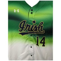 Notre Dame Irish Baseball Jersey #14 Mens M Medium Green Throwback Pullover - £45.33 GBP