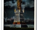 Statua Della Libertà Notte Vista New York Città Ny Nyc Unp Wb Cartolina U2 - $3.03