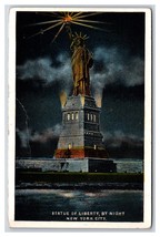Statua Della Libertà Notte Vista New York Città Ny Nyc Unp Wb Cartolina U2 - £2.38 GBP