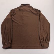 Vintage LeeMar Women's Brown Qiana Nylon 1/4 Buttons Collar Blouse Chest 37" image 2