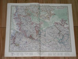 1927 Map Of SCHLESWIG-HOLSTEIN Hamburg Mecklenburg Lower Saxony Denmark Germany - £15.28 GBP