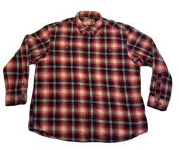 Duluth Trading Co Free Swingin Flannel Shirt Relaxed Fit Mens 2XL Red Plaid  - £17.79 GBP