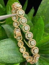 5Ct Redondo Corte Diamante Imitación Mujer Tenis Pulsera 14K Oro Amarillo Bañado - £188.67 GBP