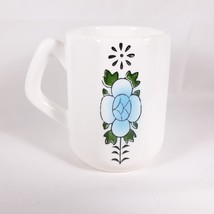 White Blue Flower Cup Mug Vintage Ceramic Japan Octagon - £15.92 GBP