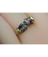 Fine 10K Two Tone Gold Marquise &amp; Round Diamond 2 Piece Engagement Ring ... - $572.48 CAD